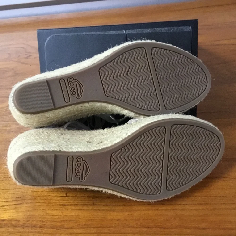 Abeo Women Dee Tan Suede Lace Up Fisherman Bio System Espadrilles Sandal Size 7